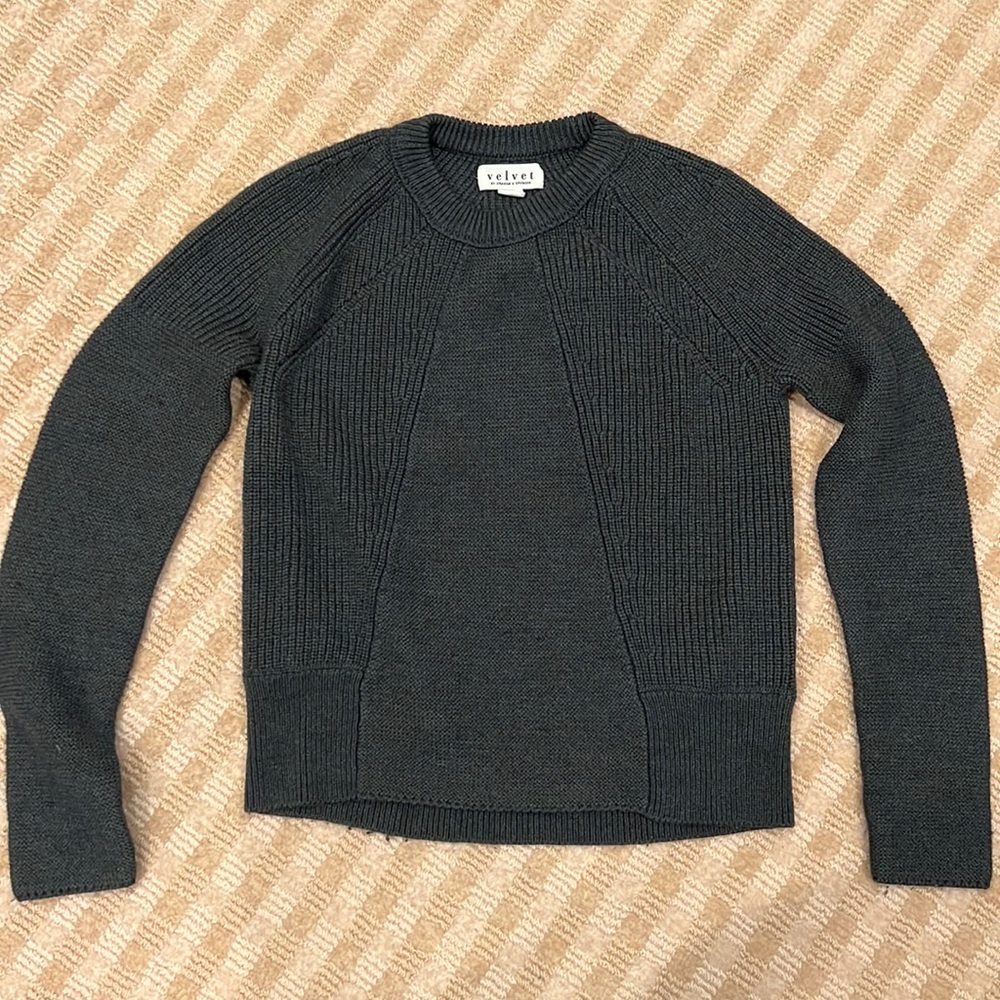 Velvet by Graham and Spencer olive sweater